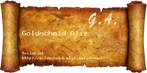 Goldschmid Aliz névjegykártya